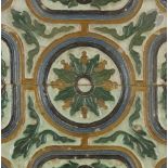 Deux carreaux hispano-mauresques de plafond à caissons, Espagne, Séville, XVIe siècle De format