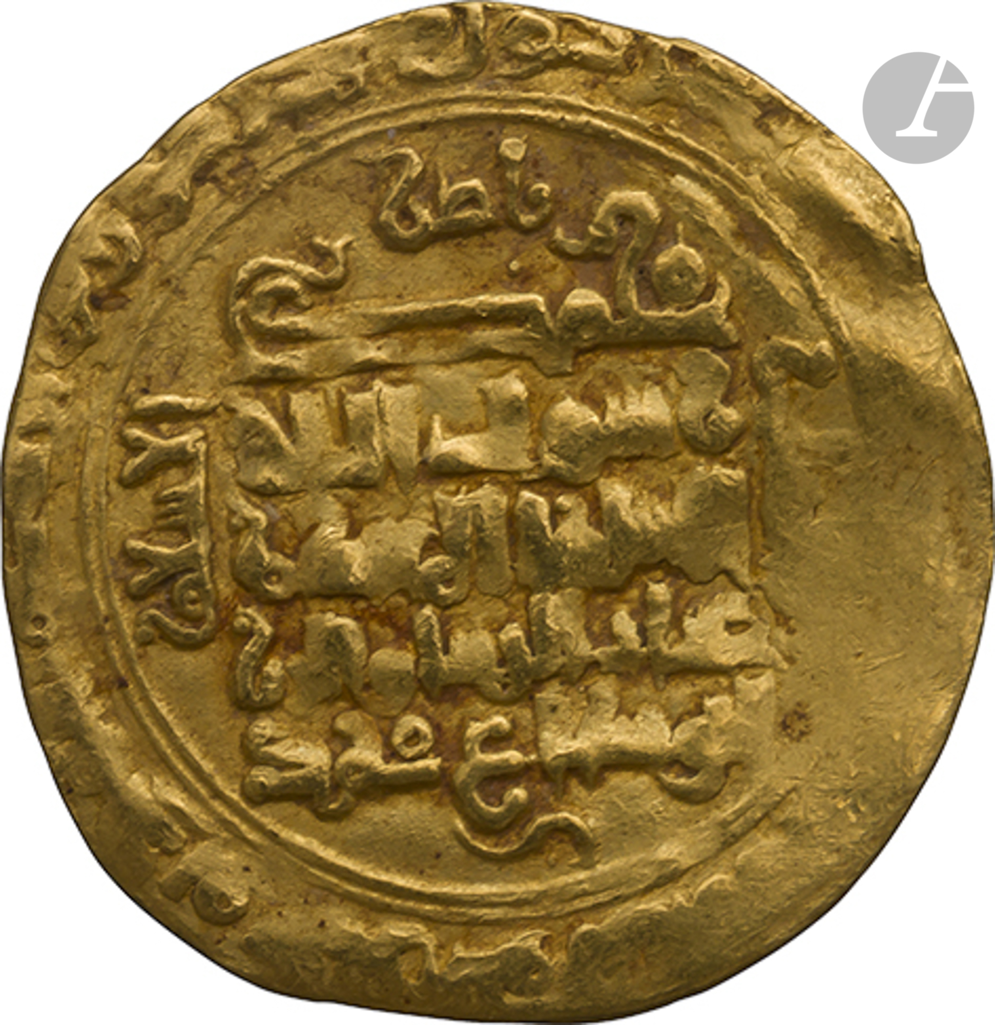 ABBASSIDES. Règne d'Al-Mustazhir (487-512 H / 1094-1118). Dinar d'or daté 498 H / 1104, et au nom du - Image 2 of 2