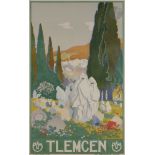 Léon CARRE (1878-1942) Tlemcen-P. L.M., 1929 Affiche. Signée dans la planche en bas à droite. Imp.