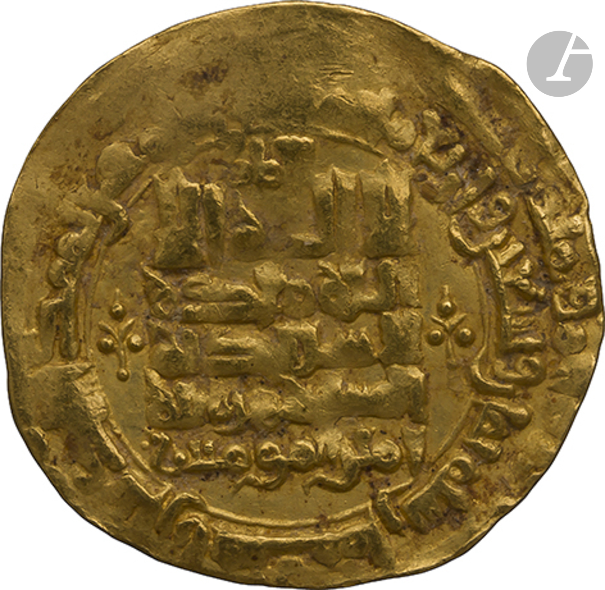 ABBASSIDES. Règne d'Al-Mustazhir (487-512 H / 1094-1118). Dinar d'or daté 498 H / 1104, et au nom du