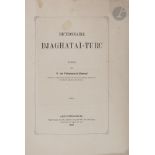 Vladimir Vladimirovitch VELYAMINOV-ZERNOV (1830-1904) Dictionnaire Djaghataï-Turc Saint-