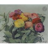 Konstantin Konstantinovitch KLUGE (1912-2003) Bouquet de fleurs Huile sur toile. Signée en bas à