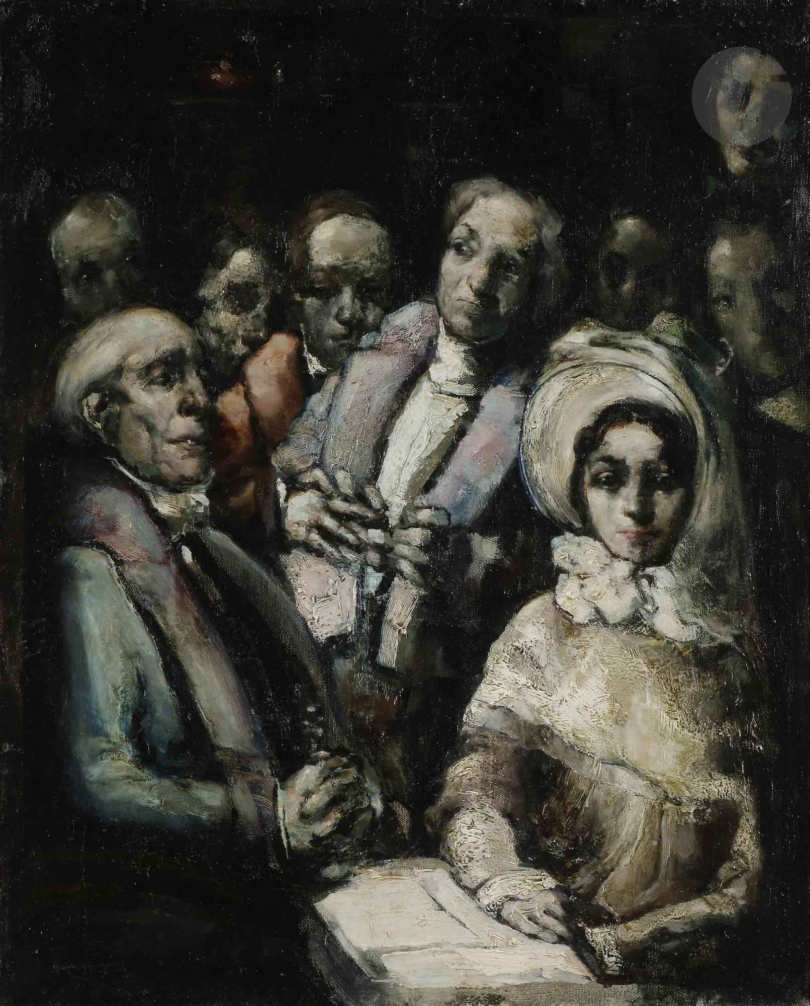 Grigory Efimovitch GLUCKMANN (1898-1973) Cérémonie de mariage, 1924 Huile sur toile. Signée,