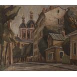 Marat Kharitonovitch BASKAEV (né en 1931) Moscou, 1984 Huile sur toile marouflée sur panneau.