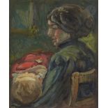 *Nicolas Alexandrovitch TARKHOFF (1871-1930)Portrait de madame Tarkhoff avec son bébé, c.