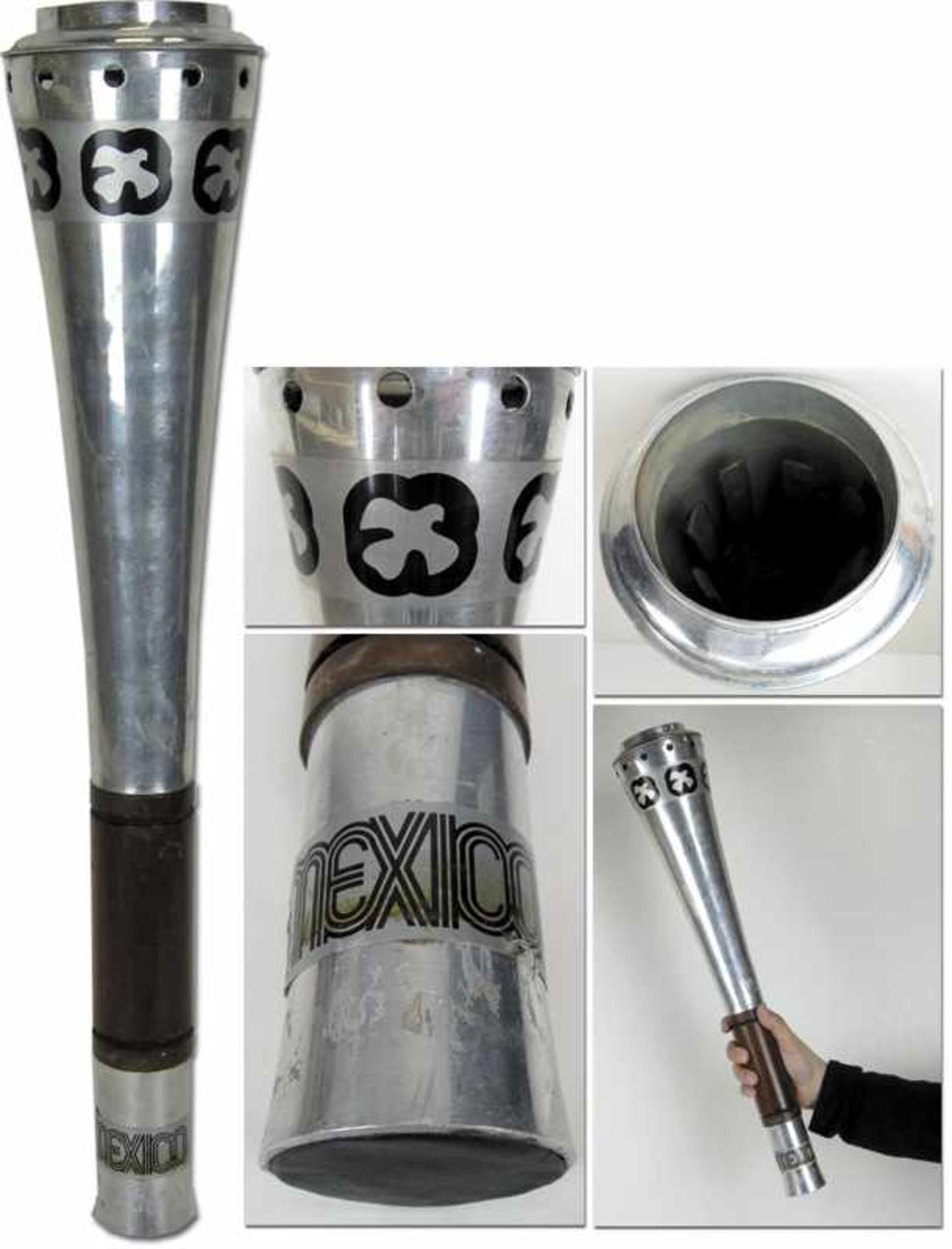 Olympic Games Mexico 1968. Official Torch - Original silver torch from the torch relay of the