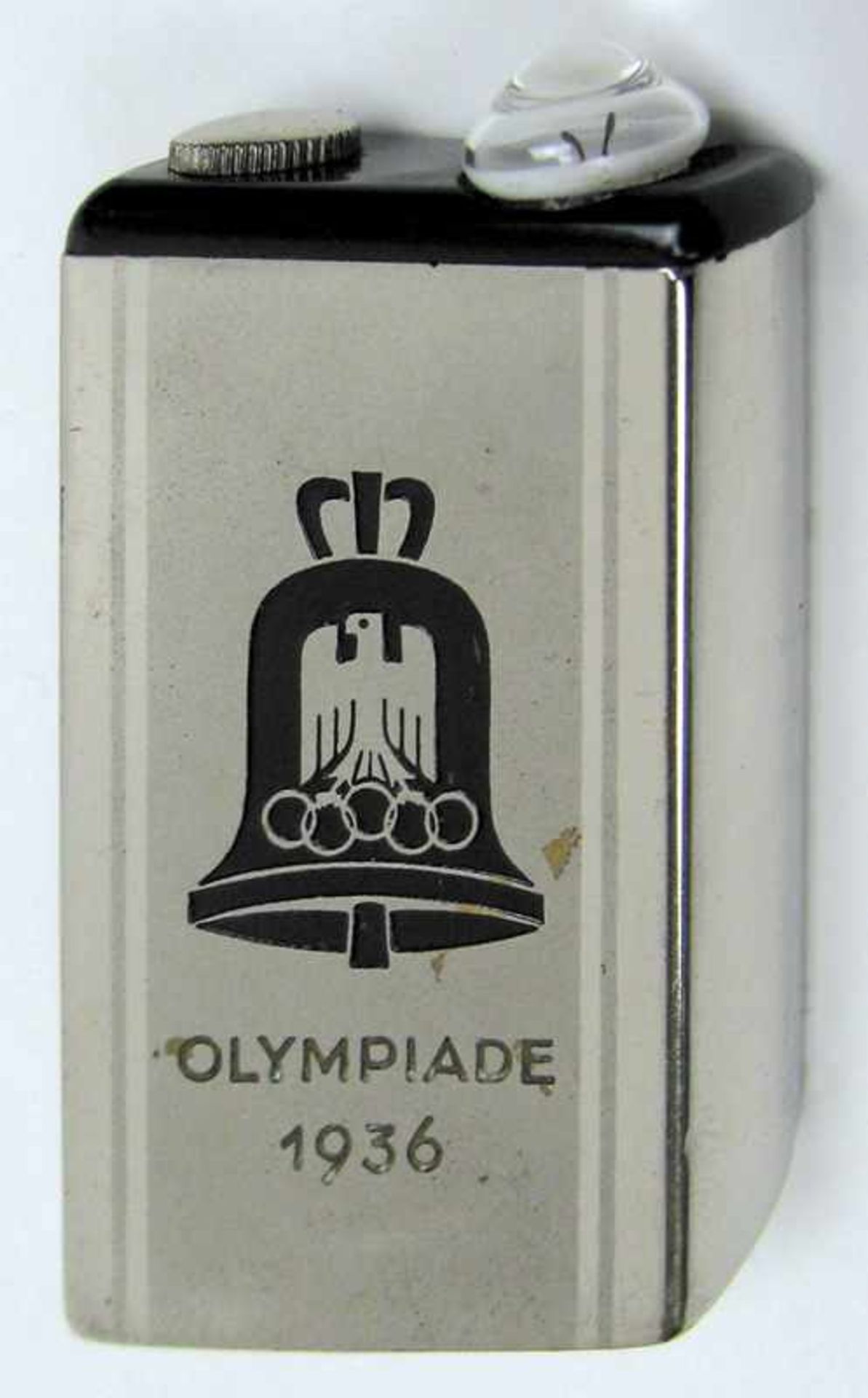 Olympic Games Berlin 1936. Pocket torch - Chromes metal torch "Olympiade 1936“. Size 6.2x3.2x1.