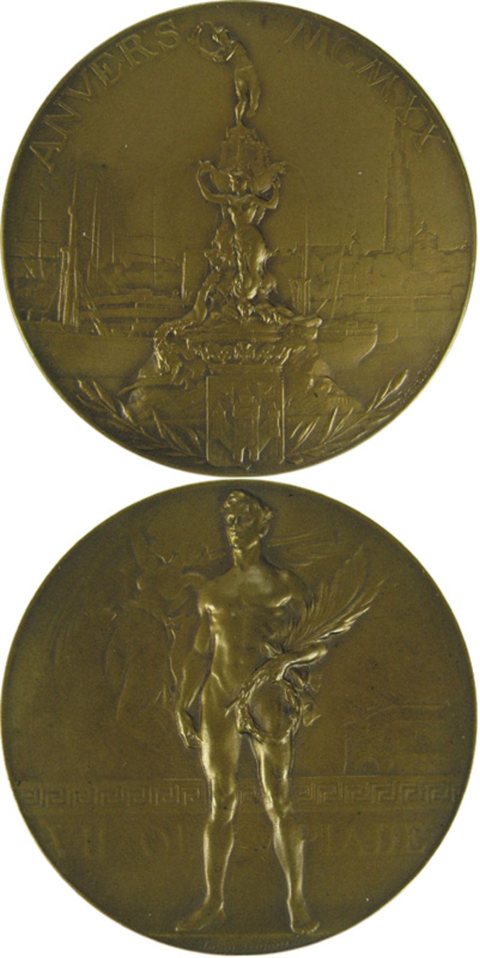 Bronze Winner´s medal Olympic Games 1920 Antwerp - Bronze Medal. Original Third Place Medal for