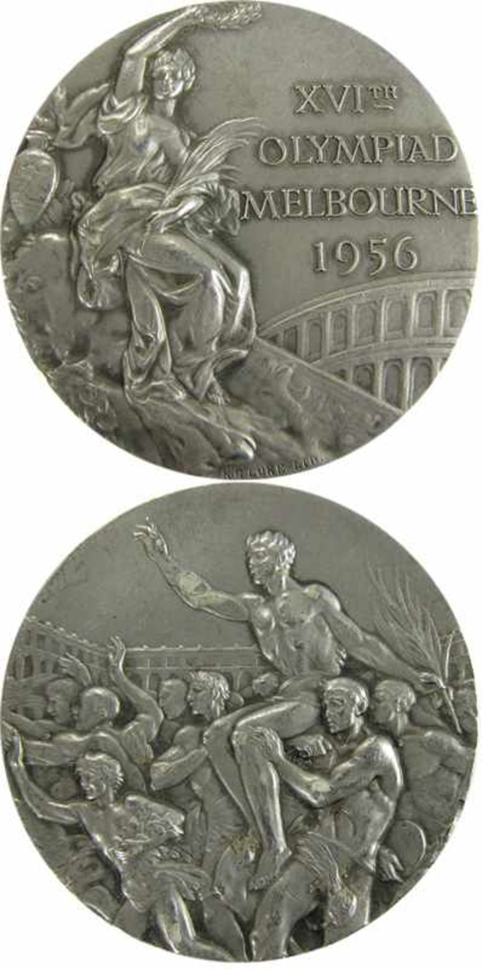 Olympic Games Melbourne 1956 Silver Winner medal - for a 2nd Place at the Olympics. Silver, weight: