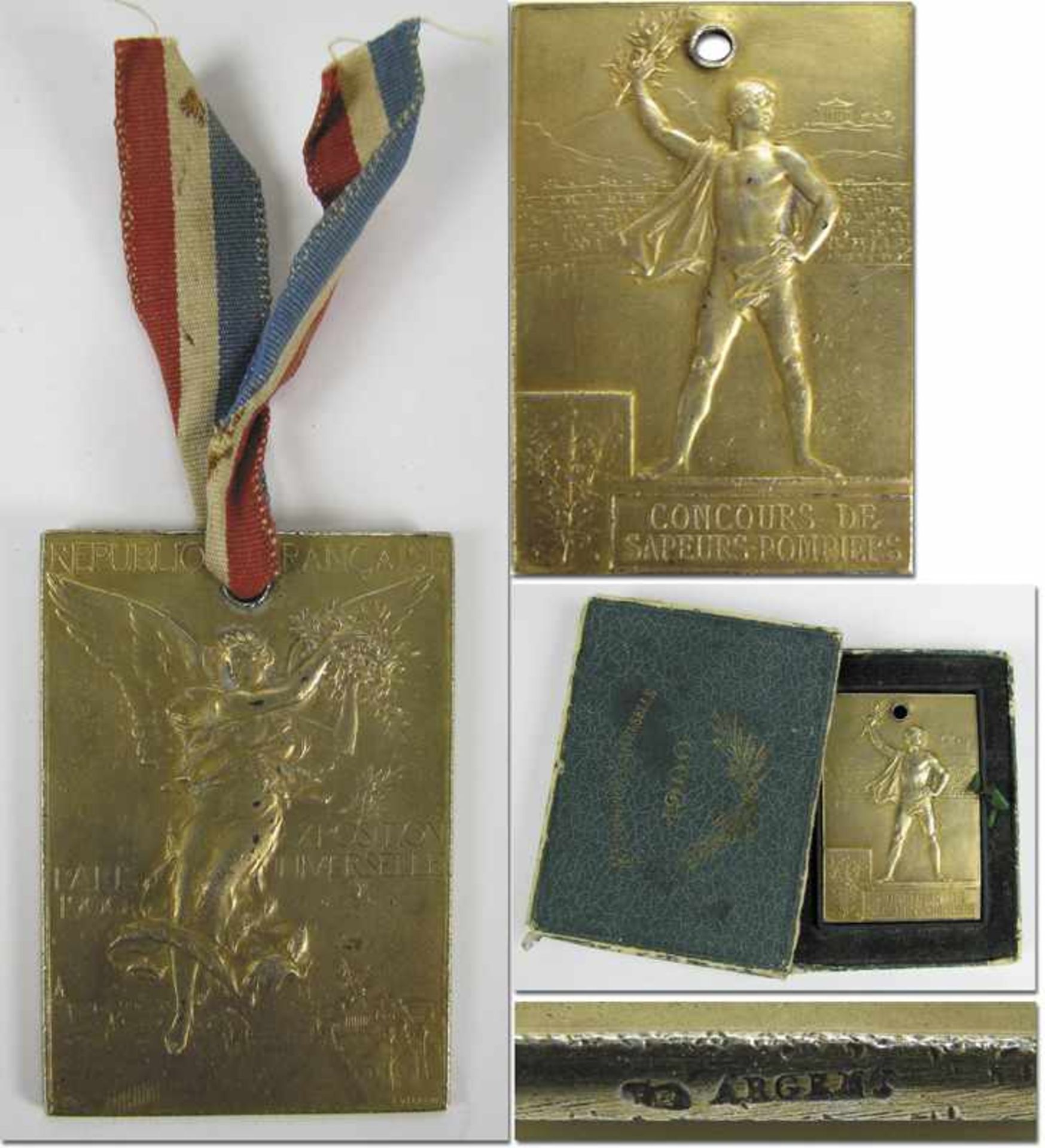 Olympic Games 1900. Winner´s Medal Silver gilt - Front shows „Republic Francaise. Exposition