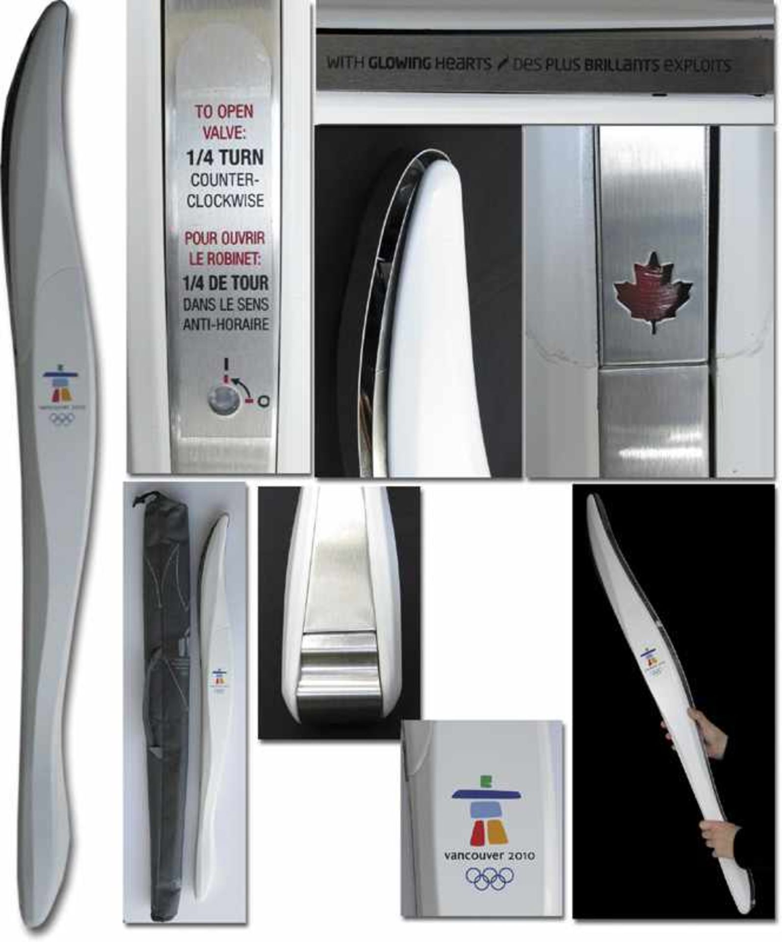 Olympic Games Vancouver 2010. Olympic torch - Original light metal torch with printed logo and "With