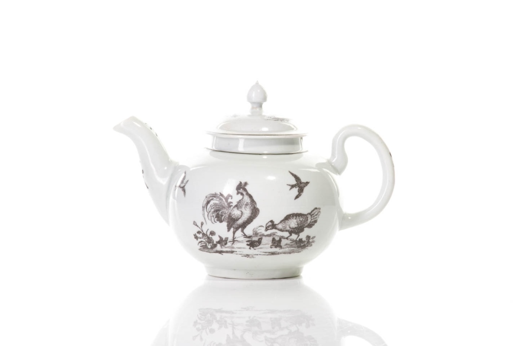 18TH C DR. WALL WORCESTER TRANSFER PRINT TEAPOT