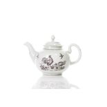 18TH C DR. WALL WORCESTER TRANSFER PRINT TEAPOT