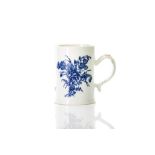 18TH C. ENGLISH BLUE & WHITE PORCELAIN MUG