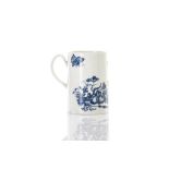 18TH C ENGLISH BLUE & WHITE PORCELAIN MUG