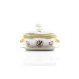 19TH C SPODE ARMORIAL PORCELAIN TUREEN ON STAND