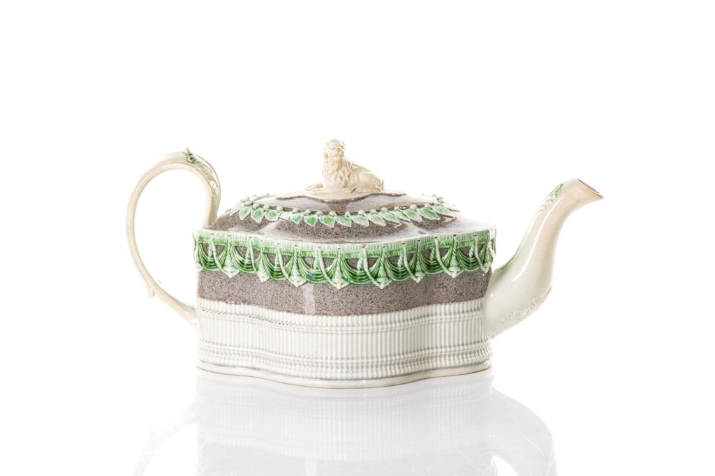 EARLY BRISTOL PEARLWARE TEAPOT - Image 2 of 4