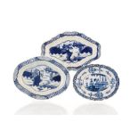 THREE 18TH C BOW PORCELAIN DISHES