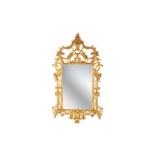 CHIPPENDALE STYLE CARVED GILTWOOD FRAMED MIRROR
