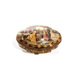FRENCH HAND PAINTED & GILDED PORCELAIN CASKET