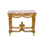 18TH C ITALIAN CARVED GILTWOOD HALL TABLE