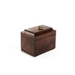 GEORGIAN FLAME MAHOGANY TEA CADDY