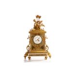 LOUIS XIV NEOCLASSICAL ORMOLU CASED MANTEL CLOCK