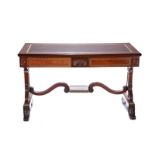 ENGLISH CARVED MAHOGANY LIBRARY TABLE