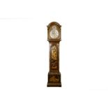 GEORGE II CHINOISERIE LACQUER TALL CASE CLOCK