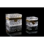 TWO AUSTRIAN CUT GLASS DRESSER BOXES