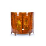 GEORGE III SATINWOOD DEMI LUNE CABINET