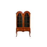 QUEEN ANNE STYLE FRUITWOOD DISPLAY CABINET