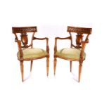 PAIR OF 18TH C ITALIAN WALNUT ARMCHAIRS