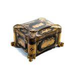 CHINESE EXPORT 19TH C LACQUER CADDY
