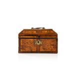 GEORGIAN BURLED WALNUT TEA CADDY