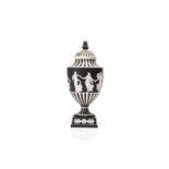 WEDGWOOD BLACK & WHITE JASPERWARE URN