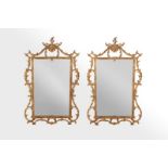 PAIR OF 20TH C CARVED GILTWOOD MIRRORS