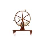 ANTIQUE MAHOGANY LOTTERY WHEEL