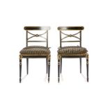 PAIR OF REGENCY BLACK PAINTED OCCASIONAL CHAIRS