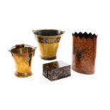 GROUP OF DECORATIVE CHAMPAGNE & FIRE BUCKETS