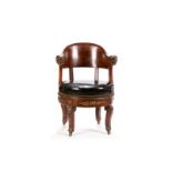 FRENCH EMPIRE SWIVEL CORNER ARMCHAIR