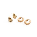 TWO PAIRS OF GOLD EARRINGS, 15g