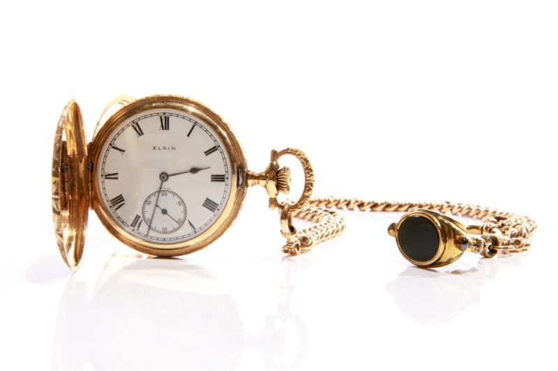 14K GOLD ELGIN POCKET WATCH, 152g