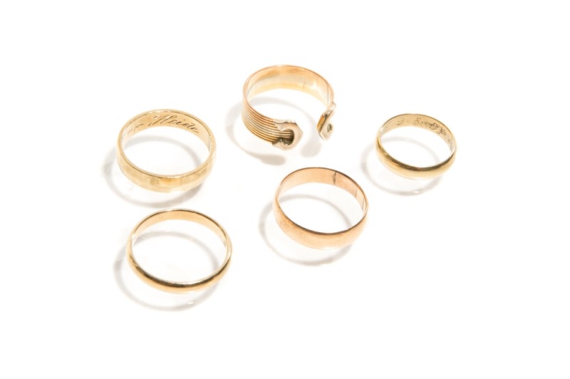 FIVE GOLD RINGS, 21g - Image 2 of 5