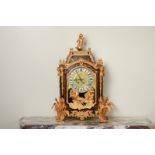 GILT BRONZE & BOULLE MANTEL CLOCK