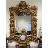 ANTIQUE ITALIAN HEAVILY CARVED GILTWOOD FRAME