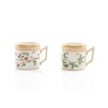 PAIR OF ROYAL COPENHAGEN FLORA DANICA COFFEE CUPS