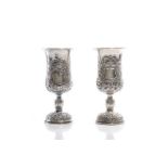 PAIR OF EARLY 19TH C AUSTRIAN SILVER GOBLETS, 429g