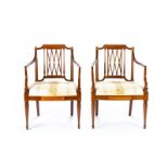 PAIR OF ENGLISH MAHOGANY HEPPLEWHITE ARMCHAIRS