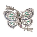 Broche de mariposa de estilo Art-Decó